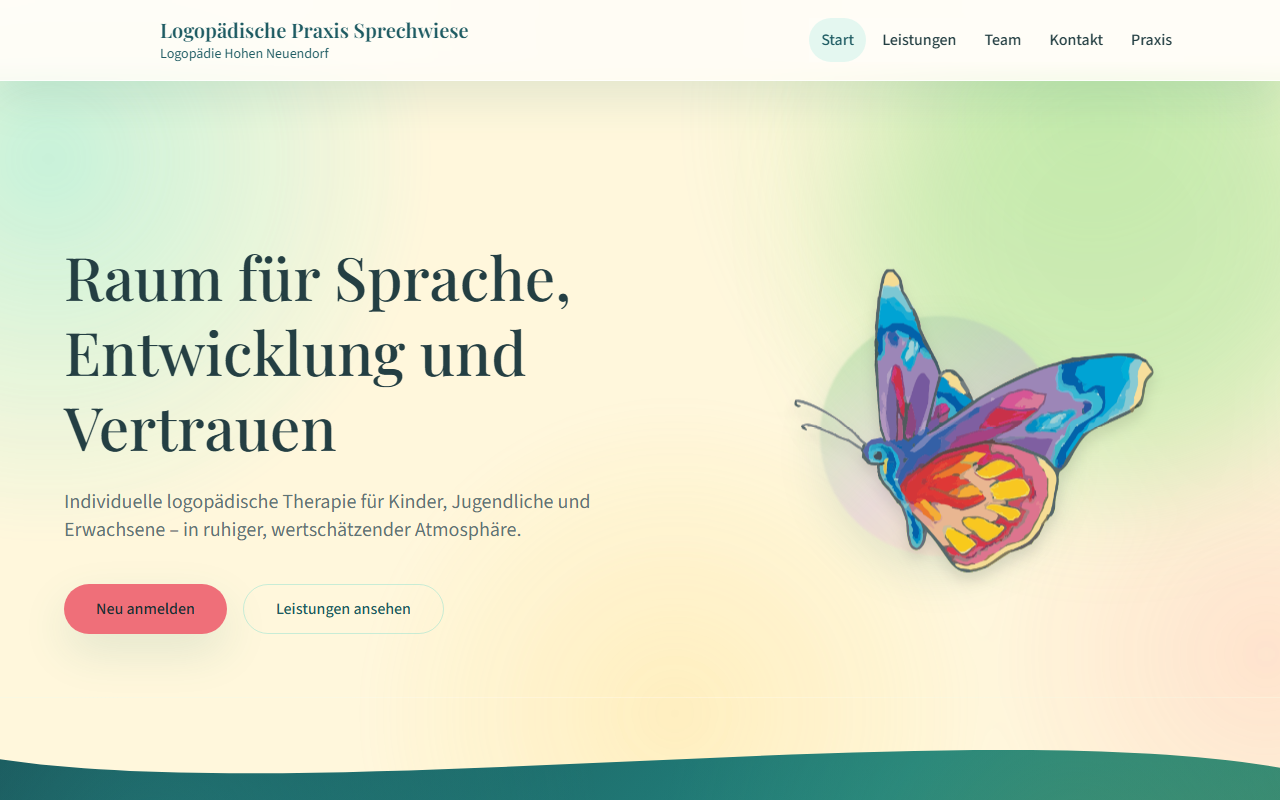 Screenshot von sprechwiese.de